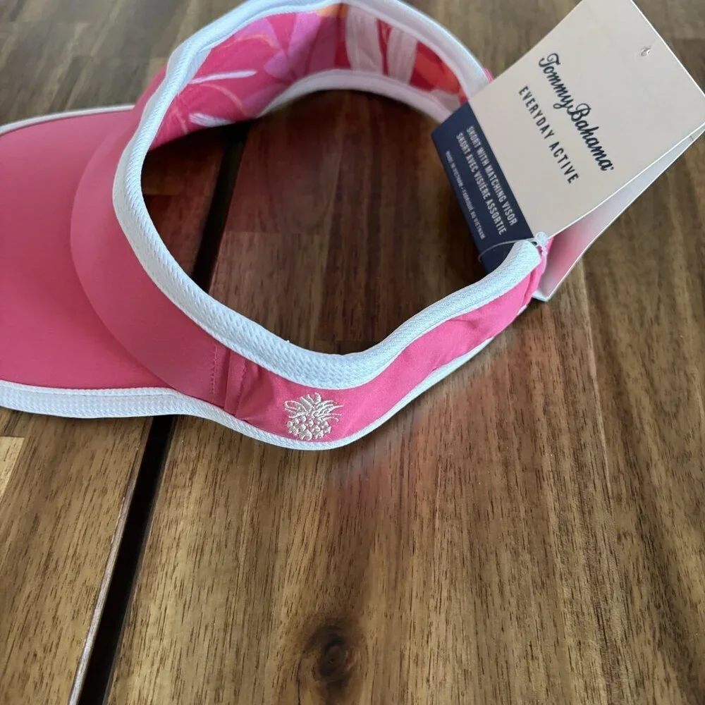 Tommy Bahama Women’s Pink Hat Visor Pineapple Preppy Resort Tennis‎ Pickleball